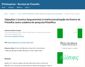 Artigo-Objeções e (contra-)argumentos à institucionalização do Ensino de Filosofia_2023