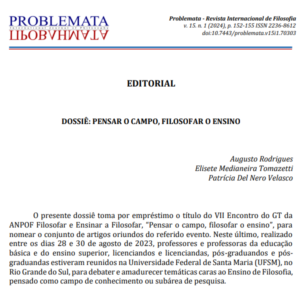 Dossie-Pensar o campo, filosofar o ensino