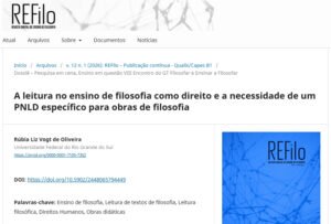 A leitura no ensino de filosofia como direito
