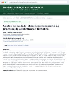 Print – Gestos de Cuidado (Revista Espaço Pedagógico) 1080×1350
